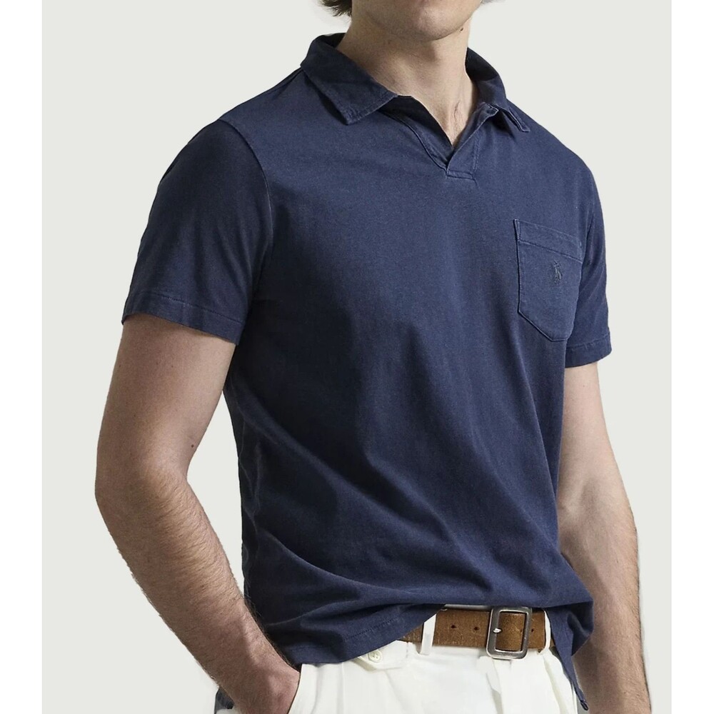 Polo Ralph Lauren Men's Standard Cotton-linen Jersey Polo Shirt Newport Navy XXL